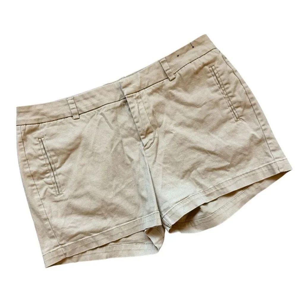 Womens ANA A New Approach Mid Rise Khaki Twill Shorts - Sz 14